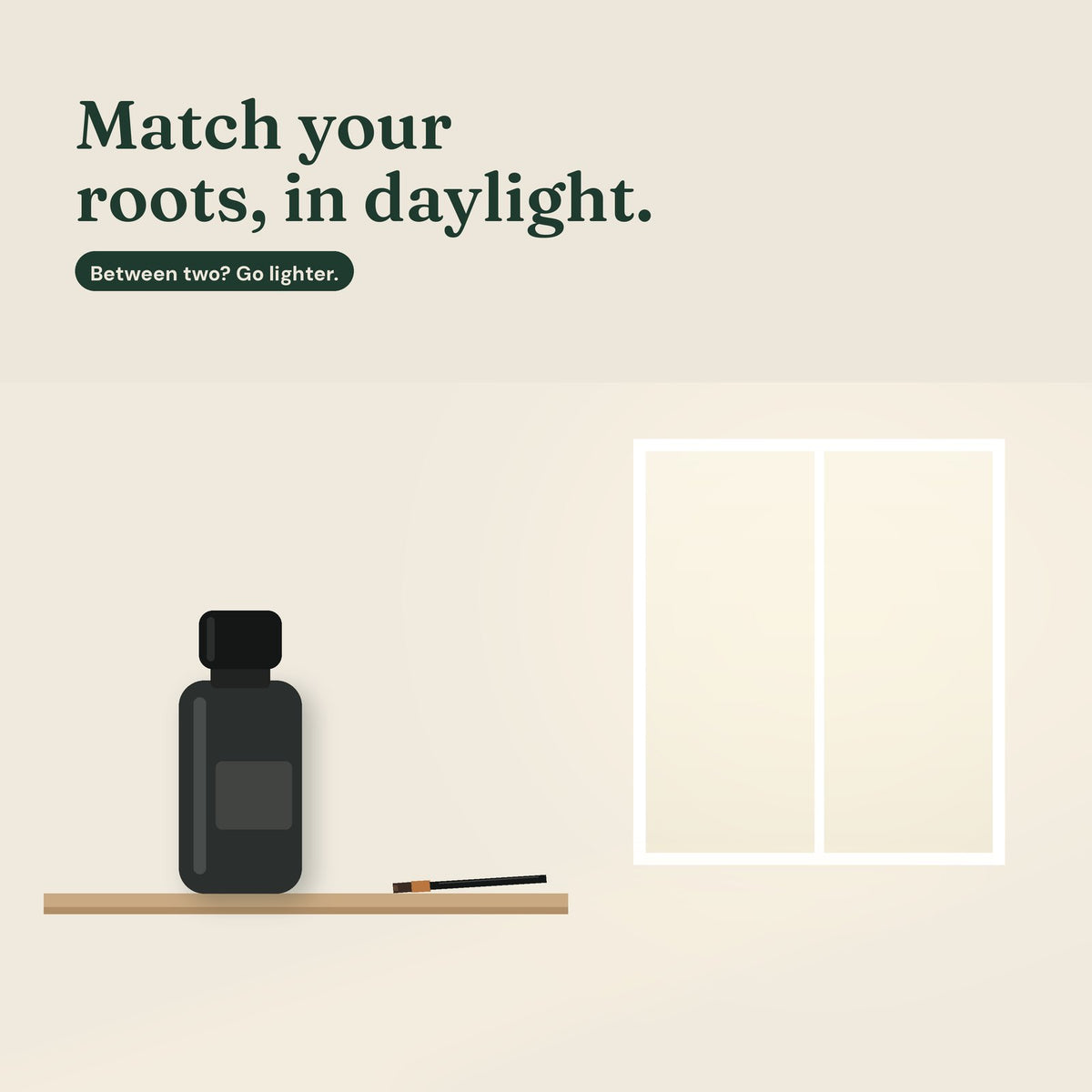 Match your roots in daylight; between two shades, go lighter (illustration)